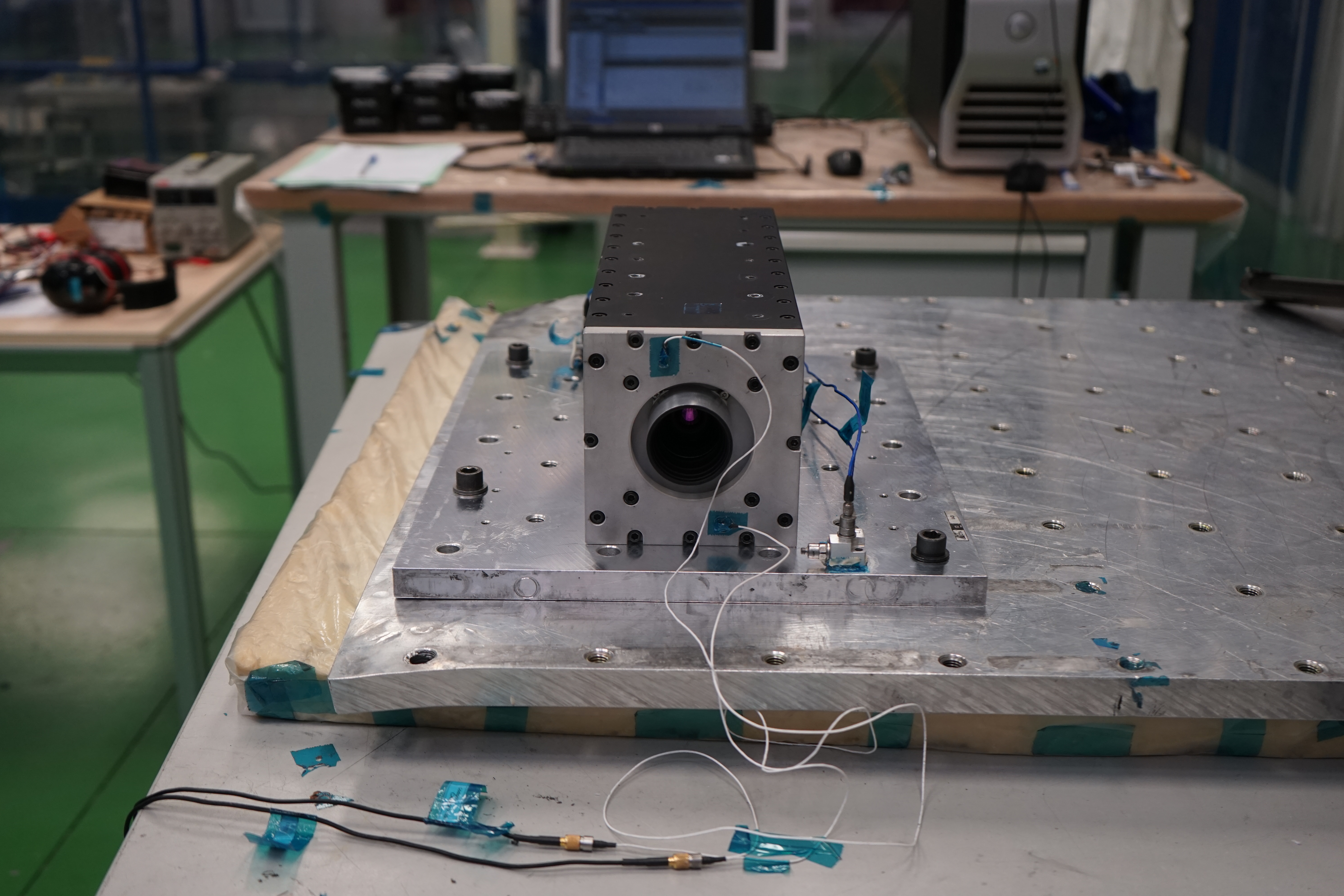 Image of the DRAGO instrument during crash tests at the CTA (Aeronautical Technology Center) facilities. Credit: Samuel Sordo (IAC).
