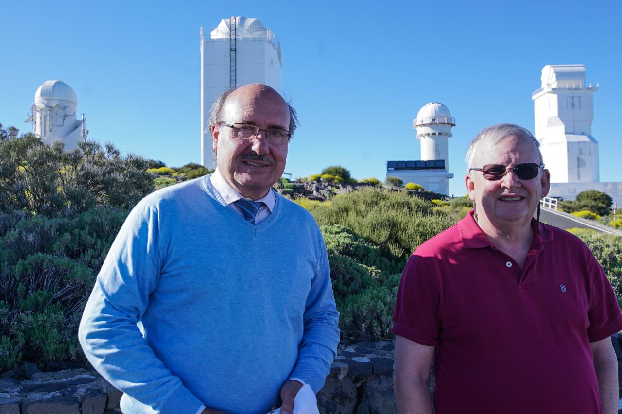 Rafael Rebolo and Wayne Rosing, during his visit to the Teide Observatory