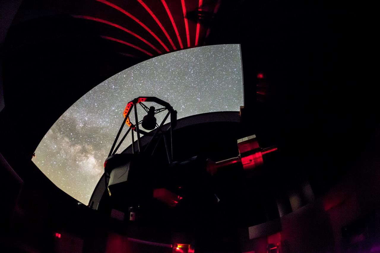 Artemis telescope, from the Speculoos network, from inside its dome.