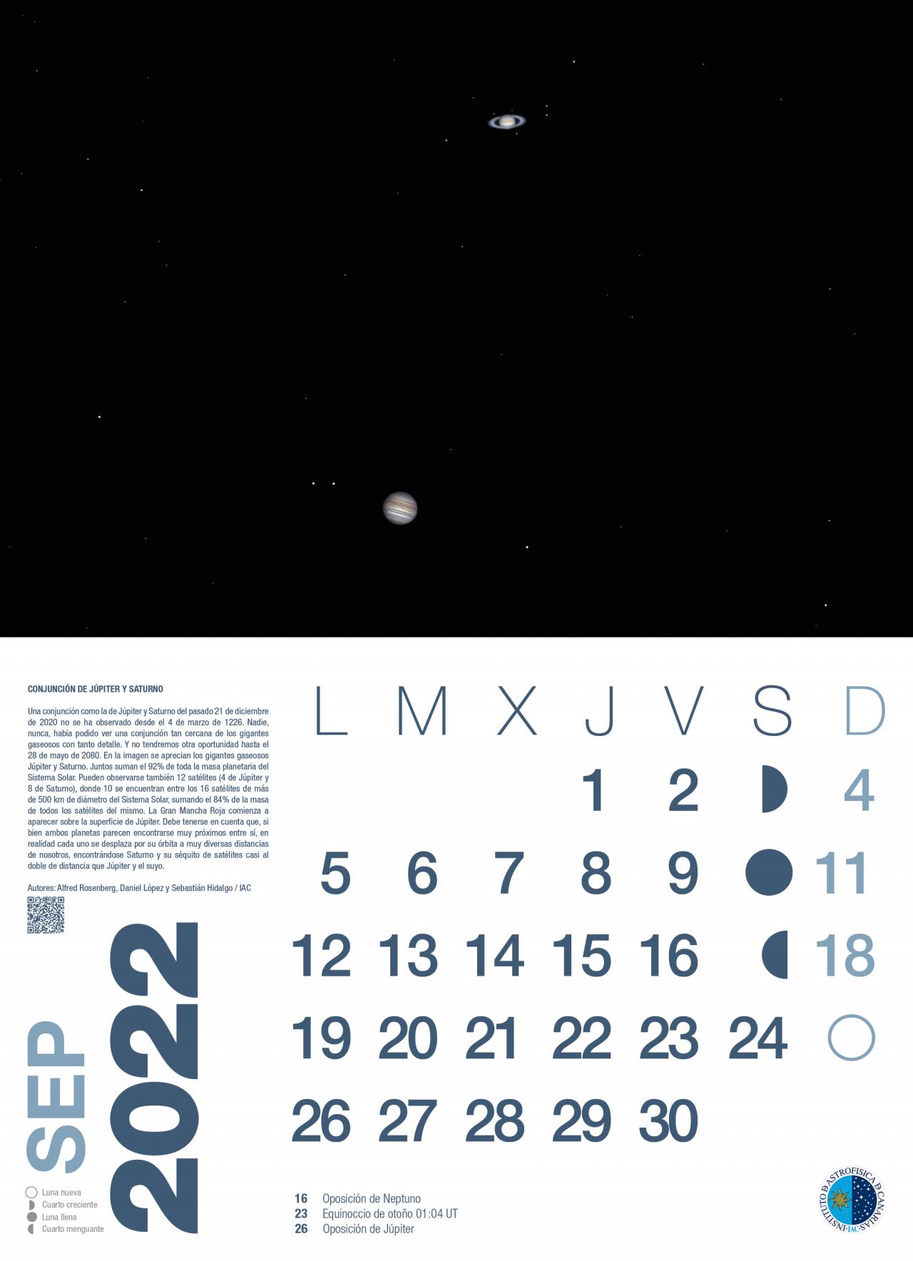 Calendario astronómico 2022 - Septiembre
