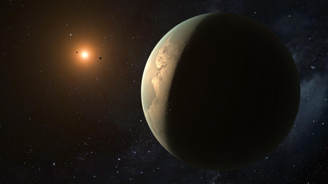 Recreación artística de GJ 3998 d, una supertierra en la zona habitable de su estrella