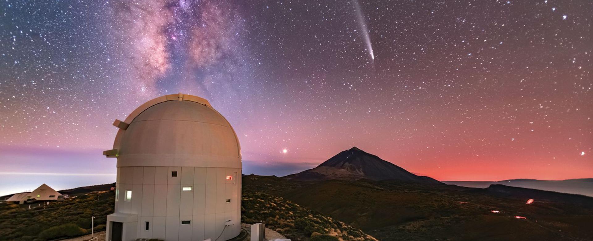 El cielo nocturno desde el Observatorio del Teide
