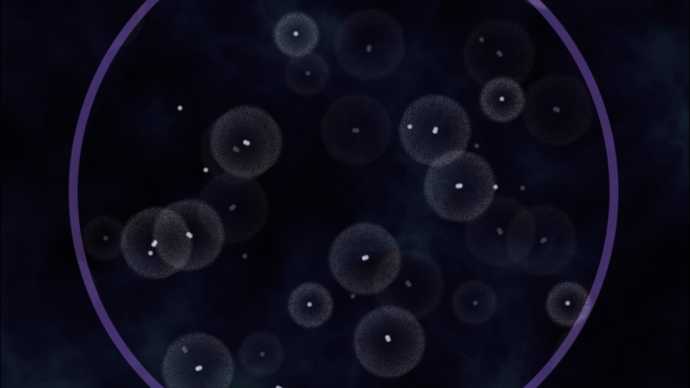 Simulación artística del litio sintetizado durante el Big Bang