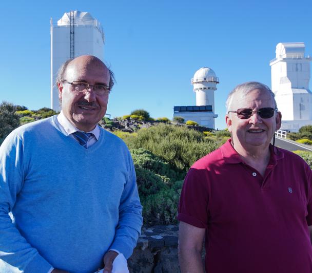Rafael Rebolo y Wayne Rosing, durante su visita al Observatorio del Teide