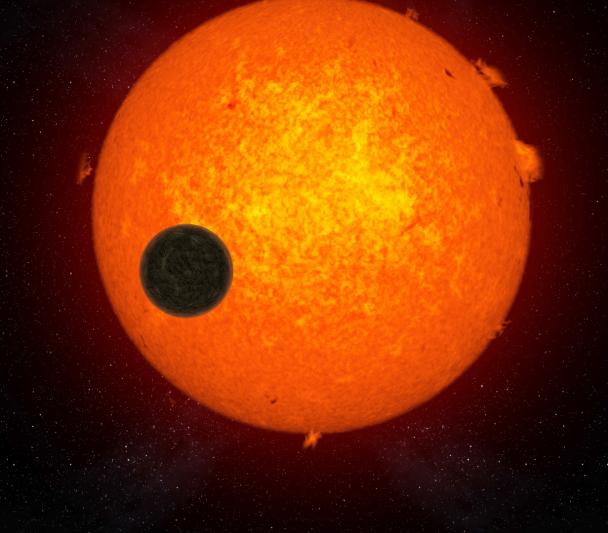 Artistic representation of the planet Proxima b orbiting its star.