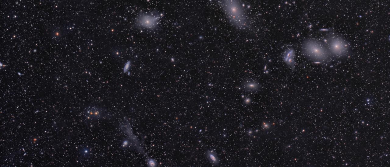 Cúmulos Galácticos. Imagen parcial del Cúmulo de Galaxias de Virgo