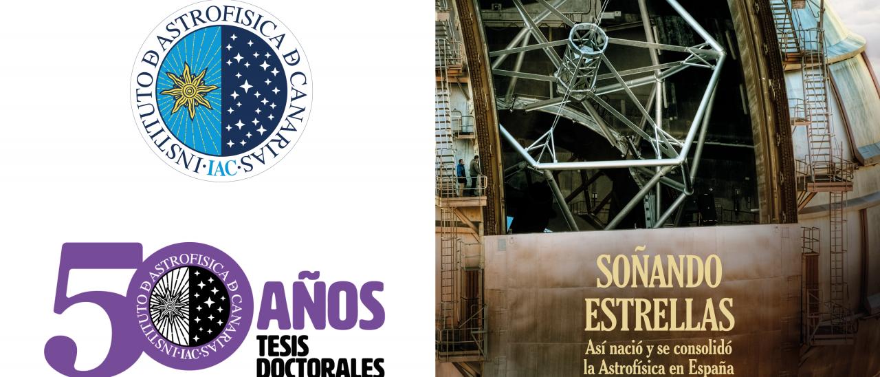 Cover of the inaugural conference "Impulsando la Astrofísica en España: 50 años de thesis doctorales en el IAC" (Promoting Astrophysics in Spain: 50 years of doctoral theses at the IAC)