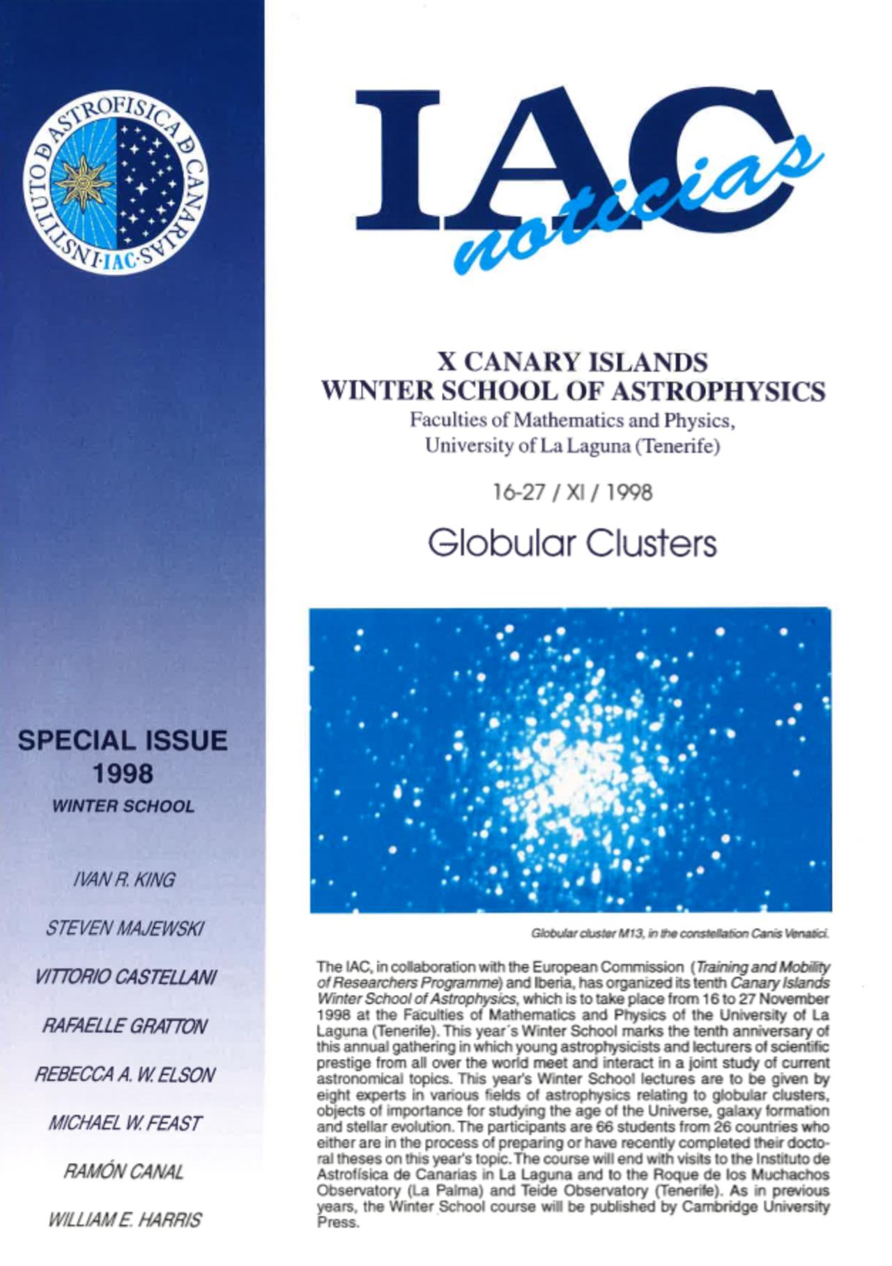 Escuela de invierno 1998. "Cúmulos Globulares". Edición especial