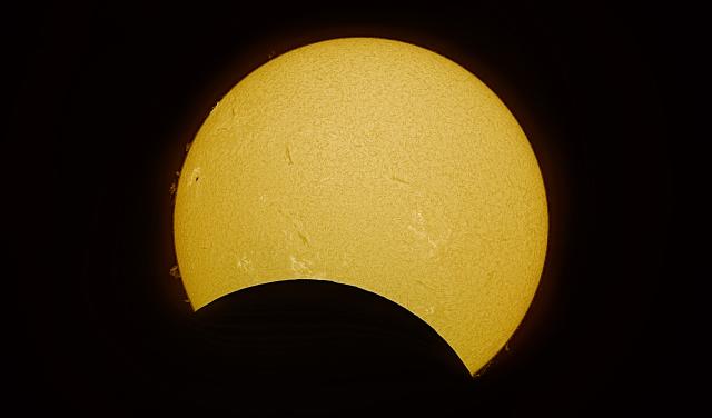 H-alpha image of the partial solar eclipse of 29 March 2025