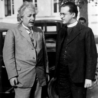 Einstein y Lemaître juntos en California en 1933.