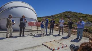 Acto académico de la puesta en marcha del nuevo telescopio robótico GOTO en el Observatorio del Roque de los Muchachos (Garafía, La Palma). Crédito: Antonio González/IAC.