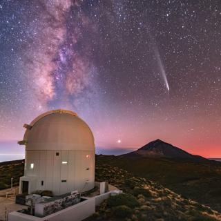 El cielo nocturno desde el Observatorio del Teide