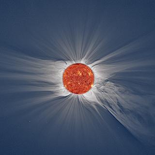 Solar corona in visible light during a solar eclipse Solar corona in visible light during a solar eclipse