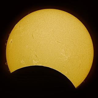 H-alpha image of the partial solar eclipse of 29 March 2025