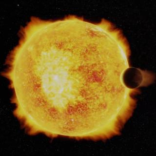 Fotograma de una animación que muestra al Neptuno ultracaliente orbitando alrededor de su estrella. Crédito: Ricardo Ramírez, Universidad de Chile. Fotograma de una animación que muestra al Neptuno ultracaliente orbitando alrededor de su estrella. Crédito: Ricardo Ramírez, Universidad de Chile.