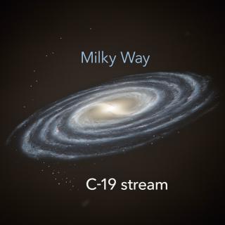 Imagen artística del remanente de cúmulo globular C-19 en la Vía Láctea.
