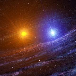 Artist's impression of a binary star system