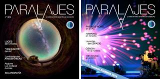 Covers of the first edition of Paralajes magazine, and of a special supplement dedicated to second edition of Starmus 2014 festival.