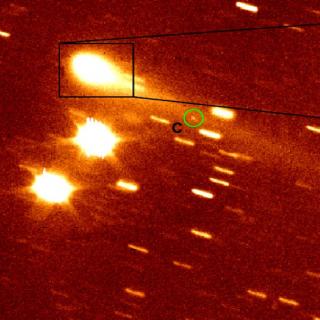 Image of active asteroid P/2013 R3 (CATALINA-PANSTARRS) obtained with the 10.4m GTC telescope (La Palma, Spain). The nucleus of the object is splitted in at least four fragments (bright nucleus and fragments labeled A, B, and C) that remained active after the cometary-like spitting event Project Image