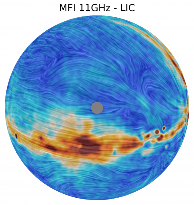 Mapa de la emisión polarizada en microondas en el hemisferio norte 